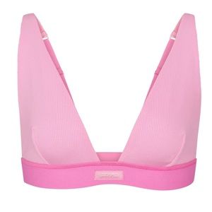 NWT SKIMS COTTON PLUNGE BRALETTE | size XL | BUBBLE GUM PINK